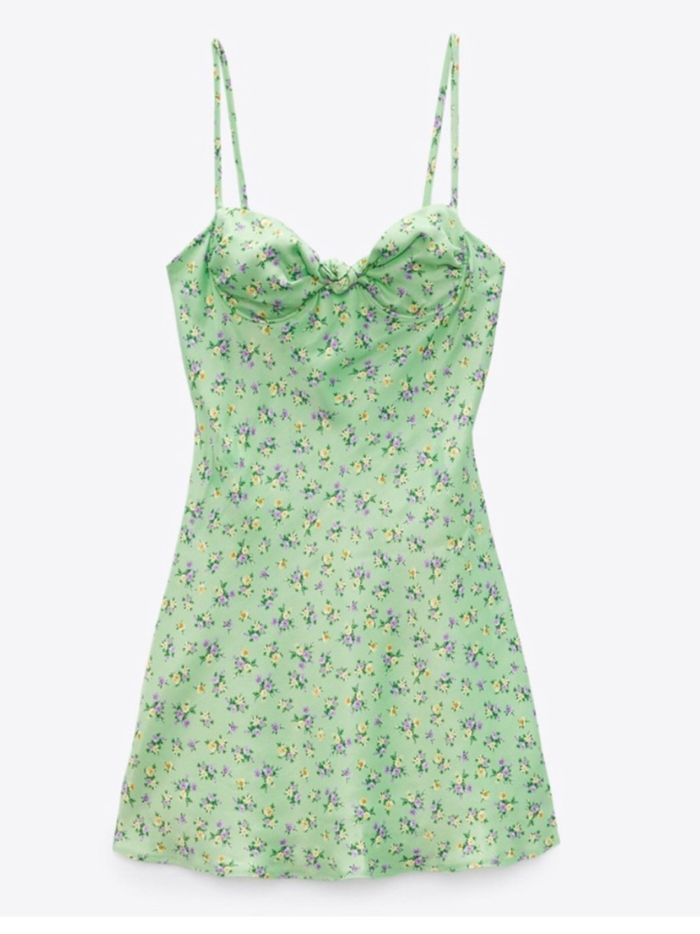 Zara Ditzy Floral Satin Mini Dress